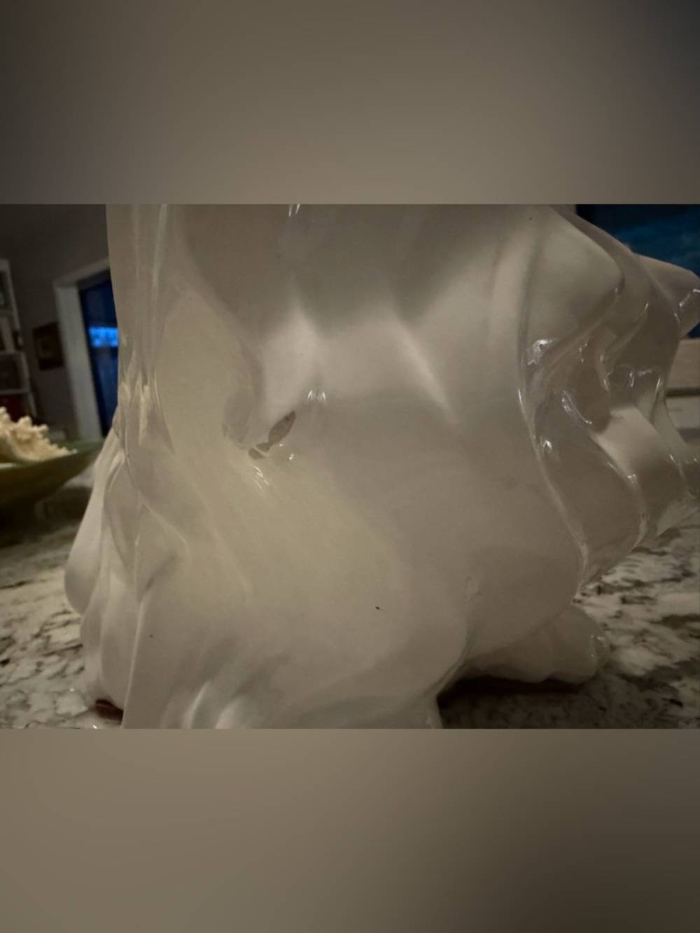 Vintage Large Ceramic White Cat Laying Down Blue Eyes Figurine 16” - Picture 8 of 16